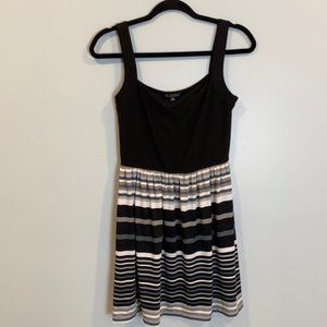 BeBop Black And Gray Striped Sleeveless Dress